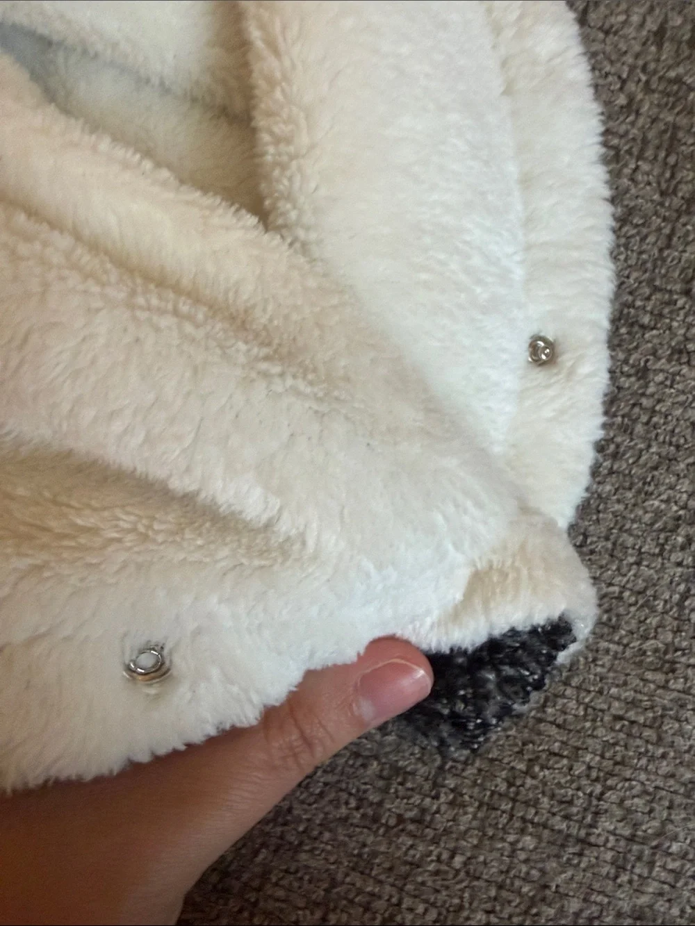 Carter's Charcoal Gray Hooded Poncho with Cream Lining